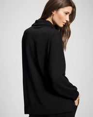 BLACK - Modern Modal Quarter Zip Sweatshirt | Soma
