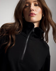BLACK - Modern Modal Quarter Zip Sweatshirt | Soma