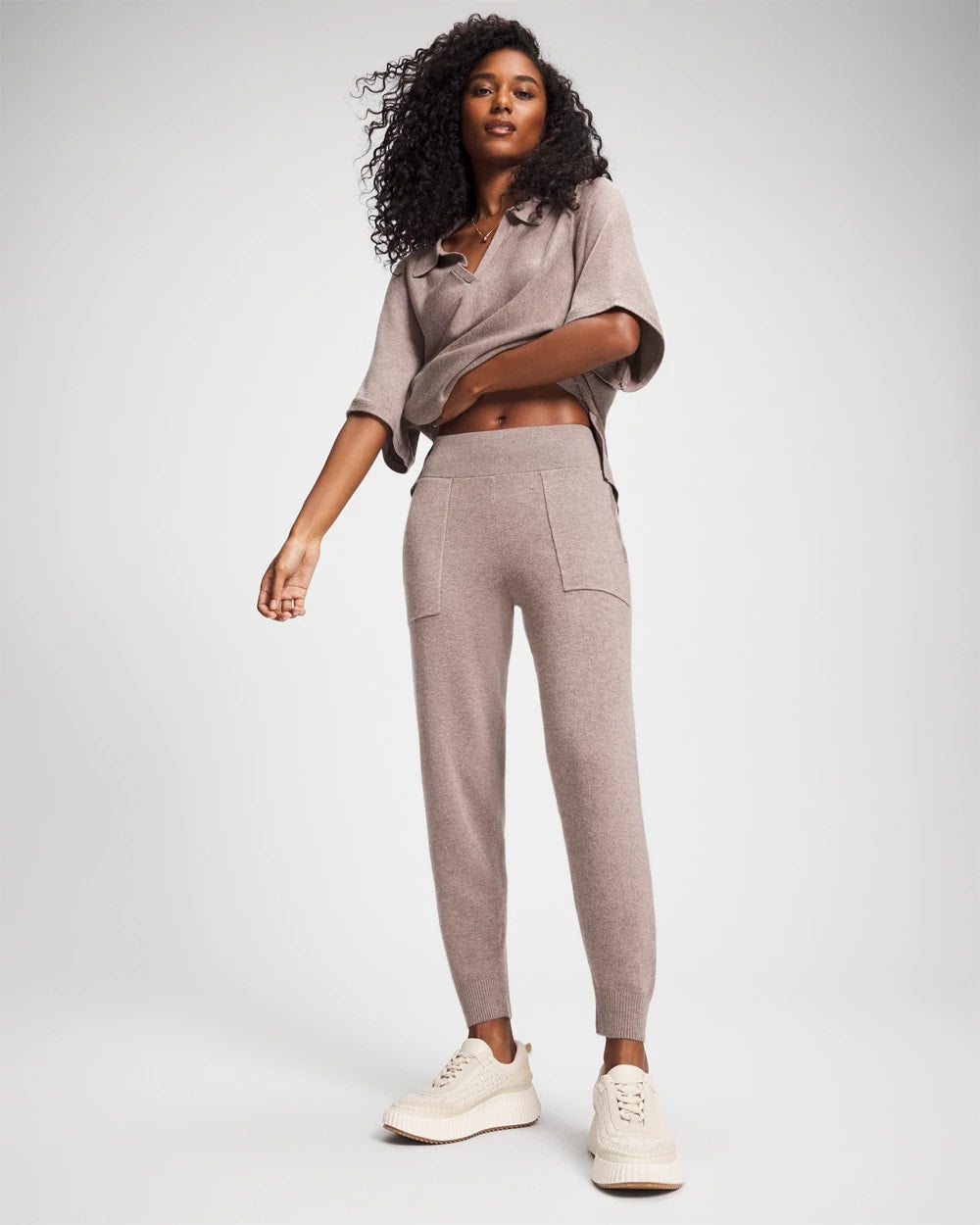 HEATHER FAWN - Premier Knit Sweater Jogger | Soma