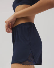 NIGHTFALL NAVY - Lace Trim Pajama Shorts | Soma