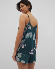 HAVEN BOTANICAL DARK SEA - Lace Trim Pajama Cami | Soma