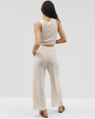 PARCHMENT - Crinkle Knit Wide Leg Pant | Soma
