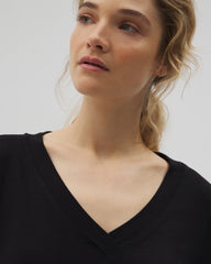 BLACK - Long-Sleeve V-Neck Pajama Top | Soma