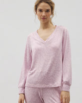 CANT BE TAMED LILAC - Long-Sleeve V-Neck Pajama Top | Soma