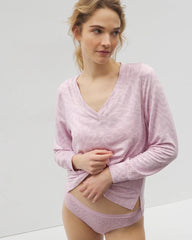 CANT BE TAMED LILAC - Long-Sleeve V-Neck Pajama Top | Soma
