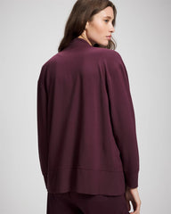 MERLOT - Ultrasoft Fleece Relaxed Button Up Cardigan | Soma