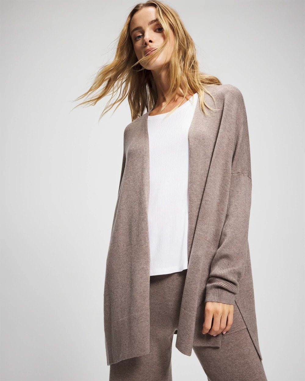 HEATHER FAWN - Premier Knit Sweater Wrap | Soma