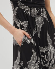 PLUMERIA BLOOMS GRAND BLK - Goddess Tiered Maxi Dress | Soma