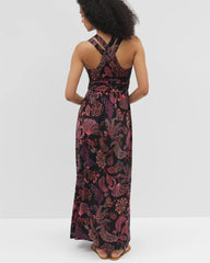 STITCH PAISLEY ALLO BLACK - Isla Cross Back Maxi Bra Dress | Soma