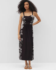 STAMPED FLORAL SCARF BLK - Cabana Handkerchief Bra Dress | Soma