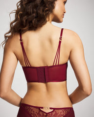 RED VELVET - Sheer Glam Long Line Scoop Bralette | Soma