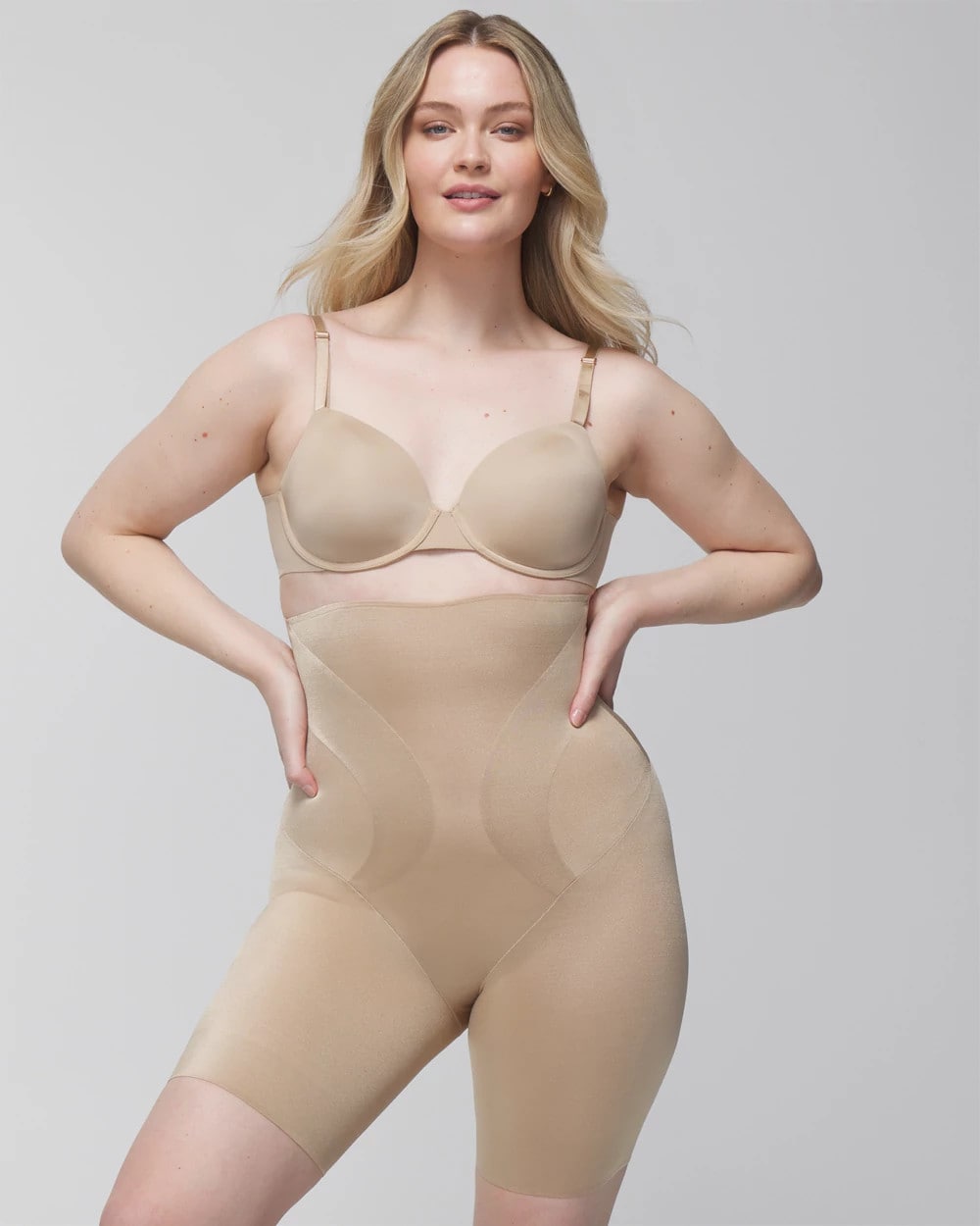 WARM AMBER - Mid-Level Shaping Vanishing Edge High-Waist Thigh Slimmer | Soma