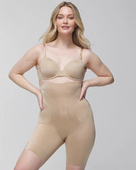 WARM AMBER - Mid-Level Shaping Vanishing Edge High-Waist Thigh Slimmer | Soma