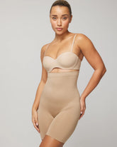 ALMOND - Mid-Level Shaping Seamless High-Waist Thigh Shaper | Soma