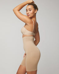 ALMOND - Mid-Level Shaping Seamless High-Waist Thigh Shaper | Soma