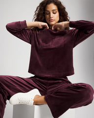 MERLOT - Velour Crewneck Sweatshirt | Soma
