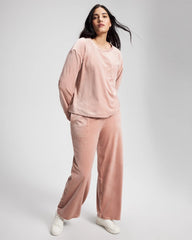 ADOBE ROSE - Velour Crewneck Sweatshirt | Soma