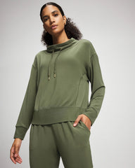 DARK SAGE - Ultrasoft Fleece Relaxed Funnel Neck Sweatshirt | Soma