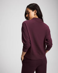 MERLOT - Ultrasoft Fleece Relaxed Funnel Neck Sweatshirt | Soma