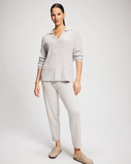 HEATHER STONE - Premier Knit Cable Knit Collared Sweater | Soma