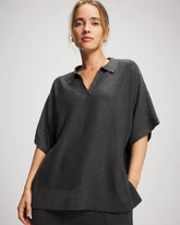 HEATHER QUARTZ - Premier Knit Sweater Collared Top | Soma
