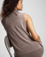 HEATHER FAWN - Premier Knit Sweater Turtleneck Sleeveless Top | Soma
