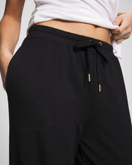 BLACK - Essential Terry Straight Leg Pants | Soma