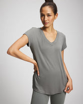SEDONA SAGE - Rib Knit V-Neck Tee | Soma