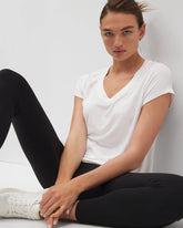 OPTIC WHITE - Rib Knit V-Neck Tee | Soma