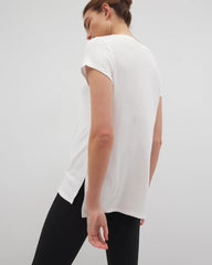 OPTIC WHITE - Rib Knit V-Neck Tee | Soma