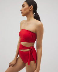 BARBADOS CHERRY - Soma Swim Bandeau Cutout One Piece | Soma
