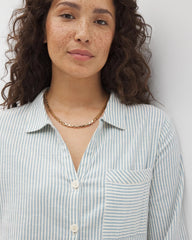 BLUE HEAVEN STRIPE - Beach Cotton Long Sleeve Button-Up | Soma