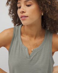 RESTORATION GREEN - Crinkle Knit Tank Top | Soma