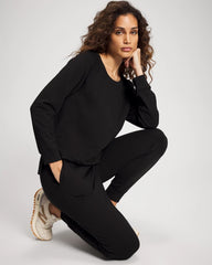 BLACK - Essential Terry Crewneck Sweatshirt | Soma