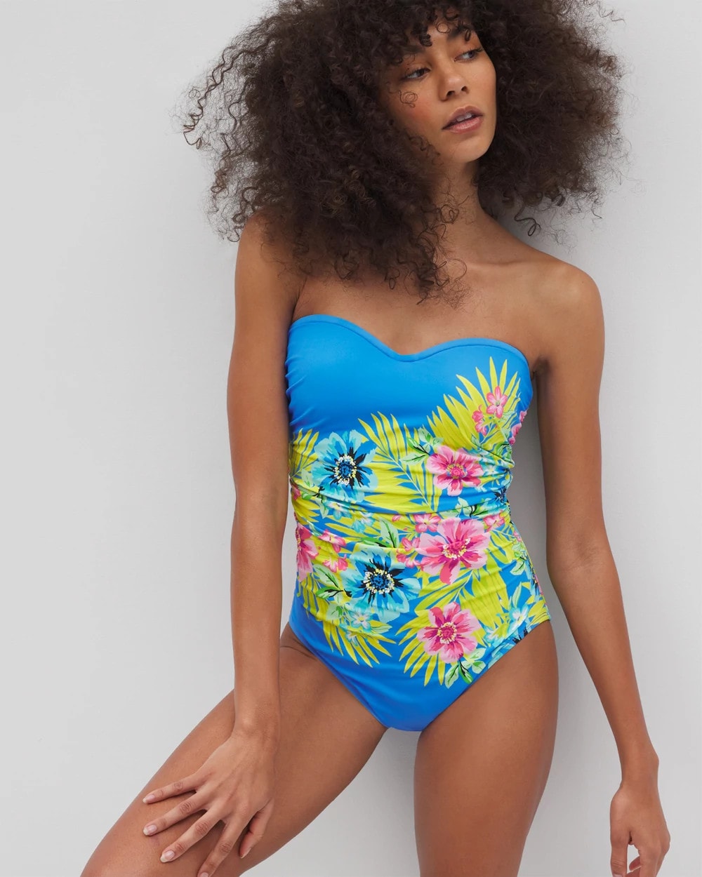 MULTI - Let's Get Away Shirred Bandeau One Piece | Soma