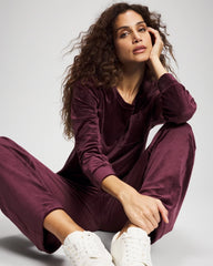 MERLOT - Velour Straight Leg Pants | Soma