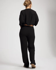 BLACK - Ultrasoft Fleece Straight Leg Pant | Soma