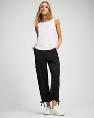 BLACK - Satin Relaxed Cargo Pant | Soma