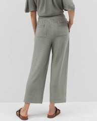 RESTORATION GREEN - Crinkle Knit Wide Leg Pant | Soma