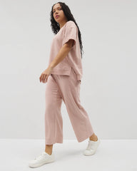 HEATHER CLAY - Wide Leg Crop Pant | Soma