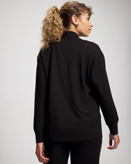 BLACK - Ultrasoft Fleece Relaxed Button Up Cardigan | Soma