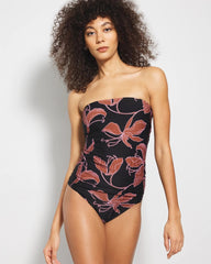 STAMPED TROPICS M BK BRN - Bandeau Tankini Top | Soma