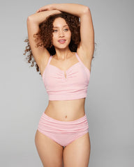 PINK STRIPE - Seersucker V-Wire Cropped Bikini | Soma