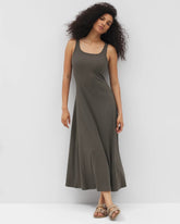 DARK GRAY OLIVE - Rib Square Neck Lounge Dress | Soma
