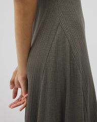 DARK GRAY OLIVE - Rib Square Neck Lounge Dress | Soma