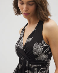 PLUMERIA BLOOMS GRAND BLK - Cross Back Strap Bra Dress | Soma