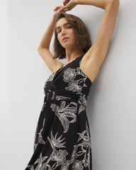 PLUMERIA BLOOMS GRAND BLK - Cross Back Strap Bra Dress | Soma