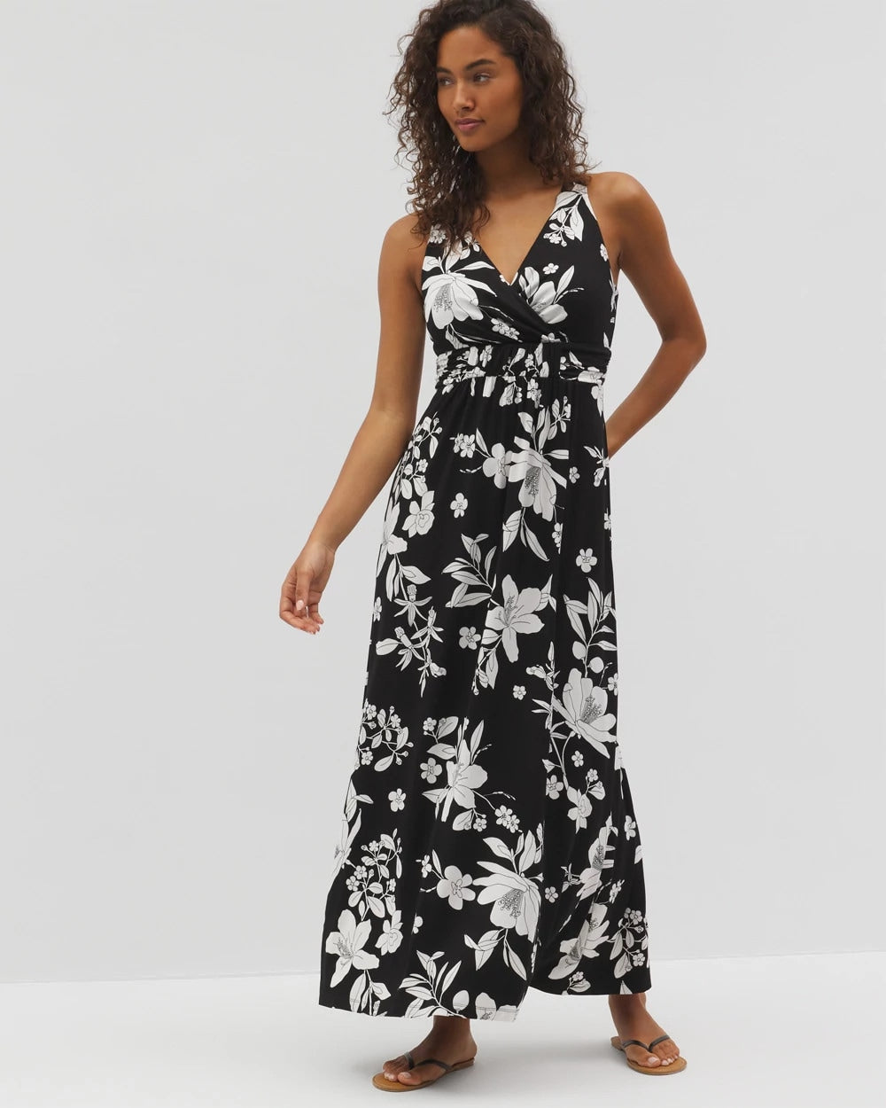 PLUMERIA DREAM G BLACK - Isla Cross Back Maxi Bra Dress | Soma