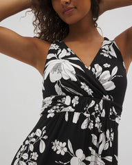 PLUMERIA DREAM G BLACK - Isla Cross Back Maxi Bra Dress | Soma