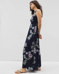 BOTANICAL BLISS NAVY - Isla Cross Back Maxi Bra Dress | Soma